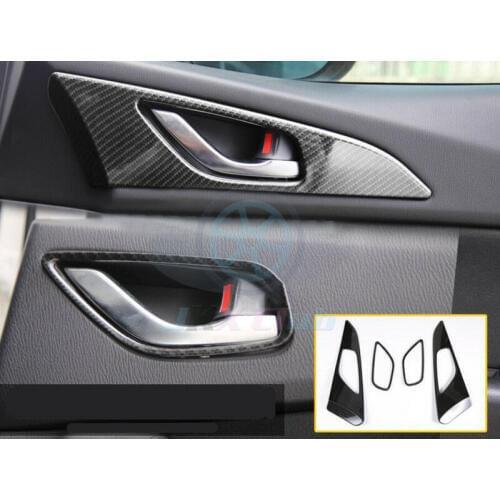 Fit For MAZDA 3 Axela 2014 2015 2016 2017 2018 Carbon Fiber Style Door Interior Bowl Cover Trim