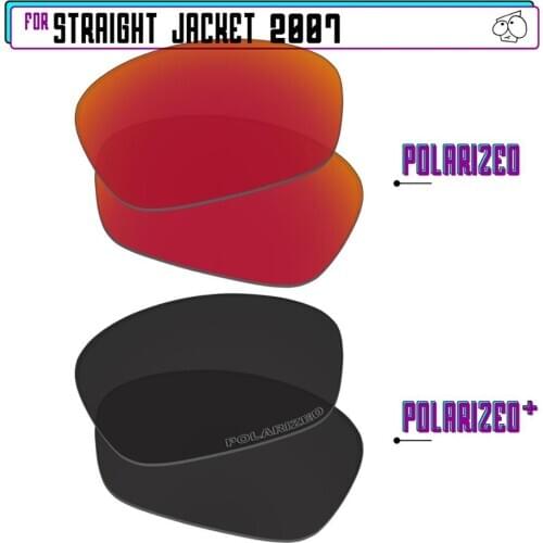 EZReplace Polarized Replacement Lenses for - Oakley Straight Jacket 2007 Sunglasses - Black P Plus-Red P