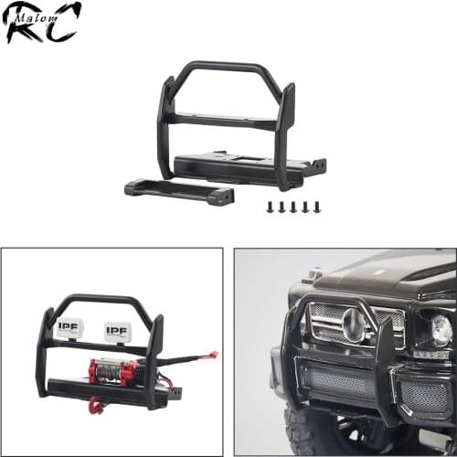 RC Car Metal Front Bumper with Winch Base for 1/10 RC Crawler Traxxas TRX-4 G500 4x4 TRX-6 G63 6x6 Upgrade Parts