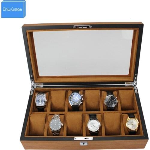 Luxury New Wood Skin 12 Slots Brand Watch Box Case Gift Box Caja Relojes 12 Business Promotion Event Watches caixa para relogios