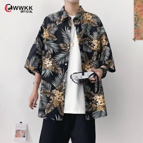 Hawaiian Shirt Men Hip Hop streetwear Goose feather Printing Shirts camisa masculina short sleeve for men Holiday Beach shirts