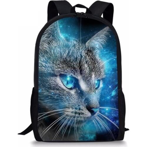 Children School Bags for Girls Cute 3D Galaxy Cat Prints Teenager Simple Primary Backpacks Students Satchel New 2021