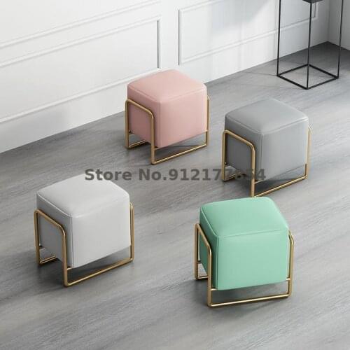 Nordic Living Room Light Luxury Sofa Stool Household Small Round Stool Makeup Stool Sitting Pier Net Red Ins
