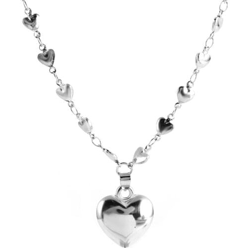 Temperament Necklace Women Jewelry Pendant Heart Shaped Beaded Necklace Women Chain Pendant Trend Accessories Party Gift 2021