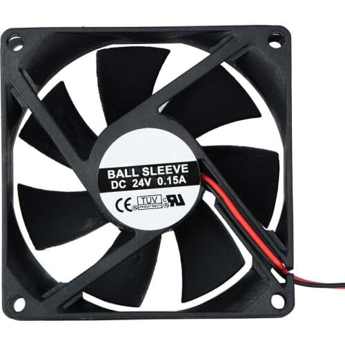 1 Pcs DC 8025 Dual Ball Motor Cooling Fan 24V 80x80x25mm PC Case Volts 2Pin Computer CPU Brushless Motor Cooler Accessories