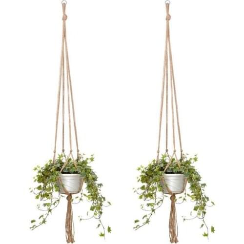 Plant Hanger Indoor Outdoor Hanging Planter Basket Flower Pot Holder Hemp Rope Home Decoration Accessories(Pot NOT Included)