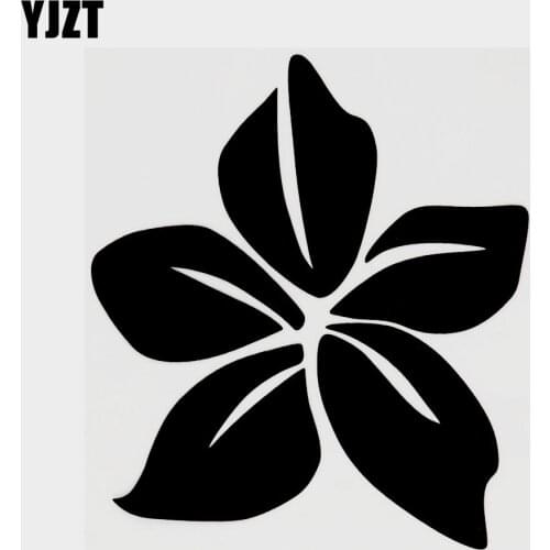 YJZT 13CM×14.6CM Pretty Plant Flower Decal Motorcycle Car Sticker Black/Silver Vinyl 18B-0068