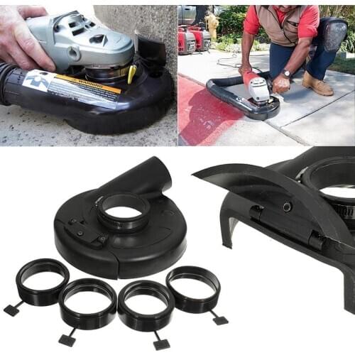 1set 18cm/7" Vacuum Dust Shroud Cover for Angle Grinder Hand Grinding Accessory Black