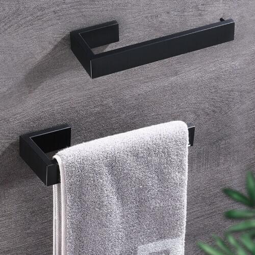 1Pc Simple Wall-mounted Stainless Steel Bathroom Towel Rack Home Kitchen Toilet Bathware Hanging Shelf Slipper Storage Rod