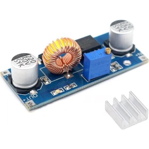 1PCS 5A XL4015 DC-DC 4-38V to 1.25-36V 24V 12V 9V 5V Step Down Adjustable Power Supply Module LED Lithium Charger With Heat Sink