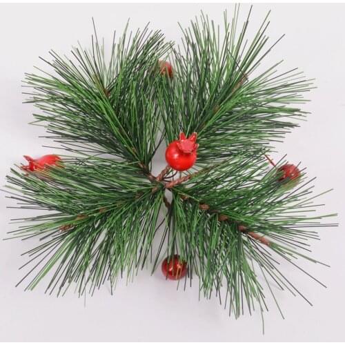 10Pcs Artificial Pine Needle Branch Twig Xmas Tree Ornament DIY Flower Decor