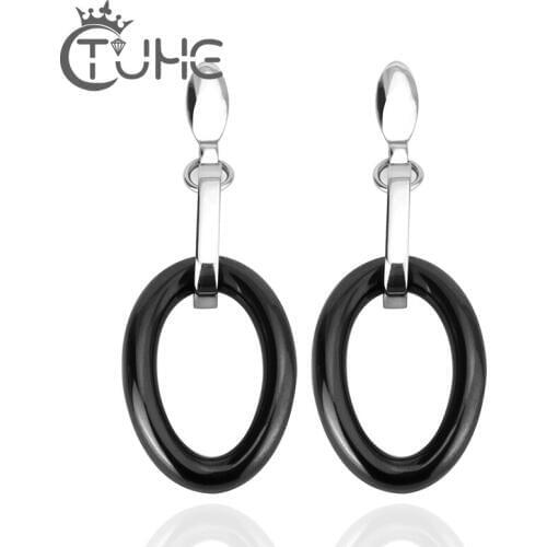 2018 Best Friends Good Quality Ceramic Geometric Earrings for Women Big Earring Long Pendants Never Fade Earrings Jewelry