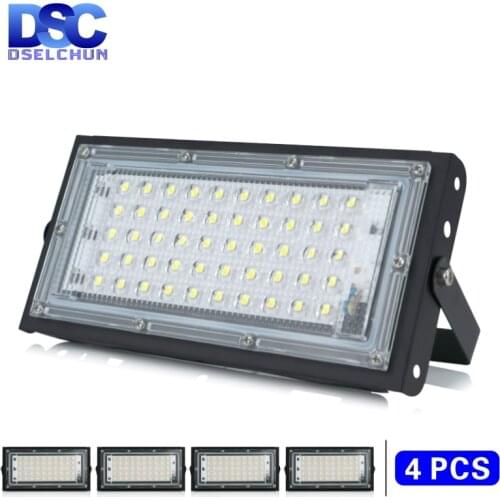 4pcs/lot 50W Led Flood Light AC 220V 230V 240V Outdoor Floodlight Spotlight IP65 Waterproof LED Street Lamp Landscape Lighting