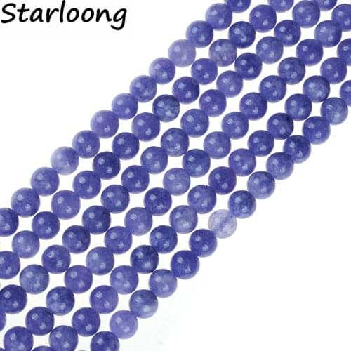 6-10mm Round Natural Stone Aquamarines Beads Loose Strand Spacer Pick Size 15" DIY for Bracelet Necklace Jewelry Making Casual