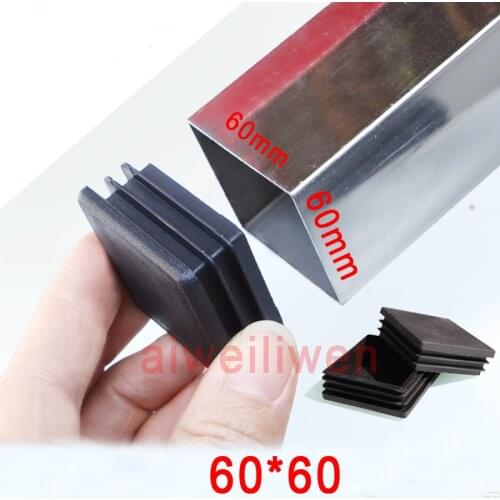 60mm 6cm square pipe plug Stainless steel inner plunger quadrate pipe stopper Furniture MATS head Chair table set bulkhead cock