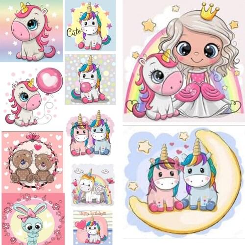5D DIY Daimond Embroidery Cartoon unicorn Bear Full Square/Round drill Diamond Rhinestone Cross Stitch Mosaic Pony Child gift