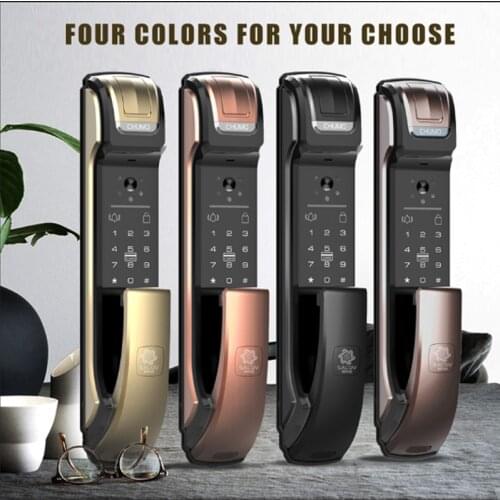Fingerprint lock with surveillance camera home security visible smart password lock fully automatic electronic door APP lock