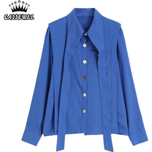 Женские голубые рубашки CAIJEWEL China At AliExpress