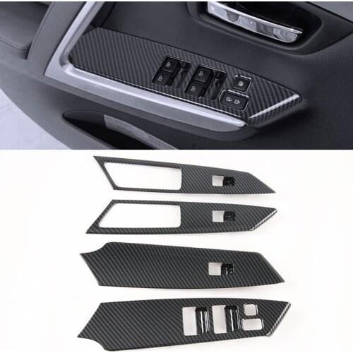 For Mitsubishi Pajero Sport 2020 Left Hand Drive 4PCS ABS Car Side Door Window Lift Switch Buttons Cover Molding Car Styling