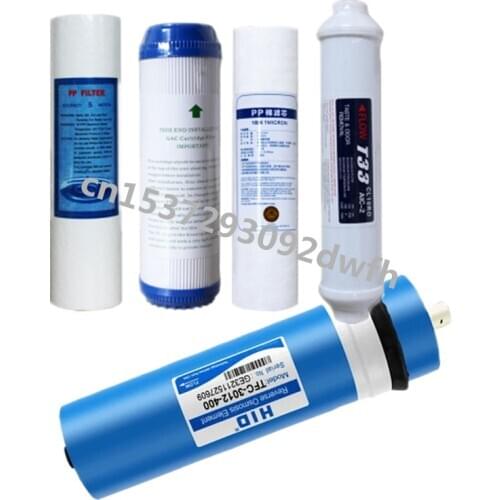 5pcs filter 10" reverse osmosis t33 water filter cartridge coconut coal pp cotton 3012-400 GPD ro Membrane system parts