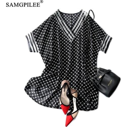 T-shirts Oversized Plus Size 2021 Summer New Fashion V-neck Korean Style Loose Chiffon T Shirt Short Front And Long Back 4XL