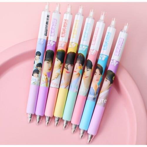 Idol Gel Pen TNT Times Youth League Press Pen Student Black Water Pen Ding Chengxin He Junling Yan Haoxiang Signature Pen Star