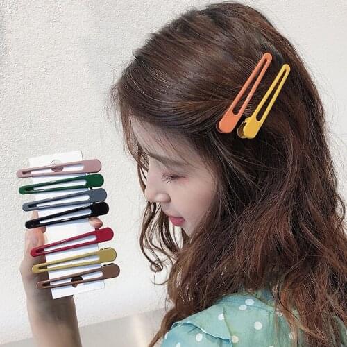 Korea simple and versatile solid color hairpin a word duckbill clip back of the head hair clip headdress girl Liu Haibin clip