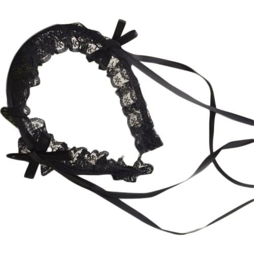 Ruffled Lace Sweet Lolita Headband Steampunk Ribbon Bowknot Cosplay Hair Hoop F42F