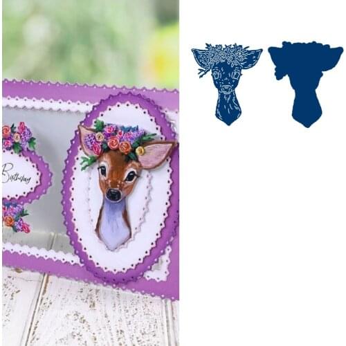 Floral Deer Metal Cutting Dies Scrapbook Diary Decoration Stencil Embossing Template DIY Greeting Card Handmade 2021 NEW
