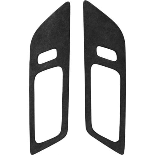 2Pcs Door Handle Panel Sticker Solid Color Anti-scratch Soft Suede material Car Interior for Ford Mustang 2015-2019 Left Drive