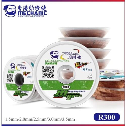 1.5/2.0/2.5/3.0/3.5mm Width 1.5m Length Desoldering Braid Welding Remover Copper Solder Wick Wire Cord PCB Repair Tool MECHANIC