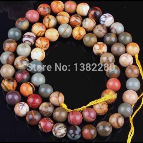 ! Wholesale 6MM Picasso chalcedony Round Loose Beads 15" 2pcs/lot fashion jewelry JT6331