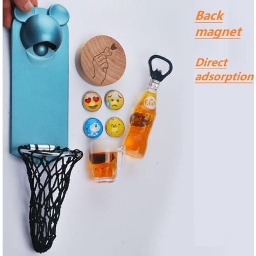 Openers Multi-functional Bottle Opener Refrigerator Magnets Kitchen Accessories Tools Beer Opener Basketball Basket Design