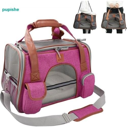 Dog Carrier Portable Pet Backpack Messenger Cat Carrier Outgoing Small Dog Travel Bag Soft Side Breathable Pet Carrier For Dog