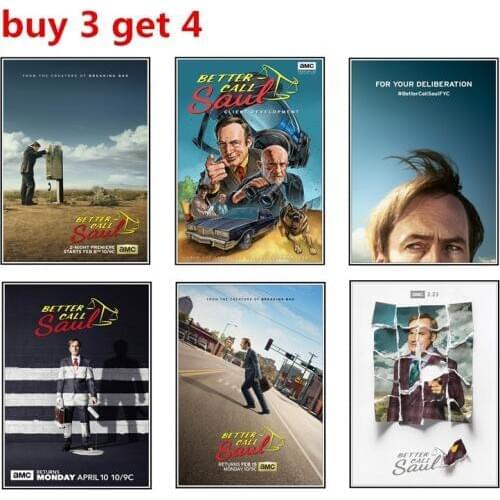 Better Call Saul Season 1 2 3 4 poster Living room decoration with white posters and wallpaper