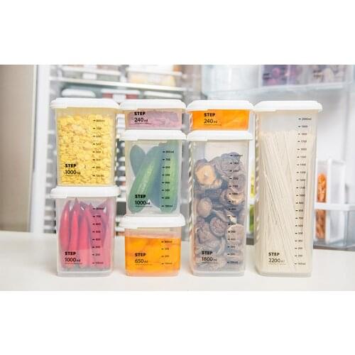 Large Capacity Plastic Sealed Cans Kitchen Storage Box White Cover Food Canister Keep Fresh New Clear Container Kitchen Gadgets