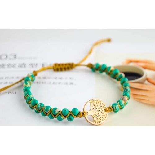 Lucky Tree of Life Bracelet Natural Stone Bracelet Yoga Friendship Lover Bracelet Love Stone Bracelet