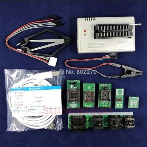 Black Edition V10.27 XGecu TL866II Plus USB Programmer 15000+IC SPI Flash NAND EEPROM MCU PIC AVR+9PCS ADAPTER+SOIC8 Testclip