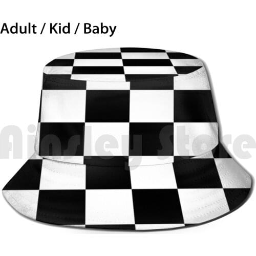 Chequered Flag Checkered Racing Car Winner Bedspread Duvet Phone Case Bucket Hat Adult kid baby Beach Sun Hats Chequered