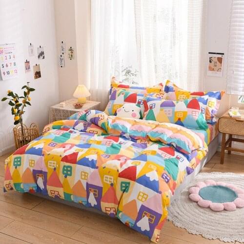 Luxury Bedding Set For Home Bedding Sets Cute Sheet Cartoon Bed Qulit Linens Duvet Set Bed Cover Flat Sheet King Size