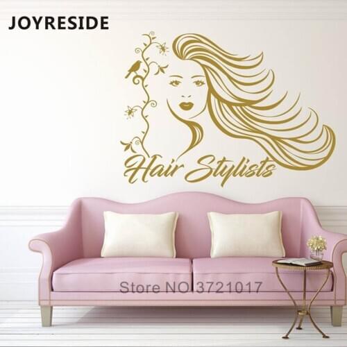 JOYRESIDE Beauty Salon Store Decals Barbershop Wall Window Sticekrs Hair Style Wall Decal Vinyl Wall Decor Home Decoration WM307