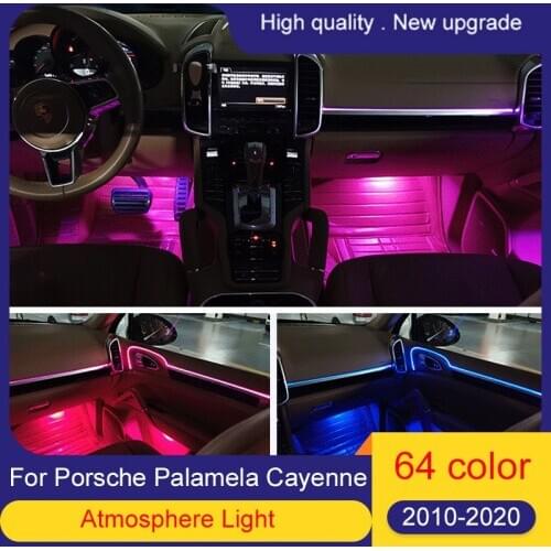 For Porsche Palamela 64 color Led Ambient light lamp car Interior lights For macan Cayenne car interior LED Ambient lamp