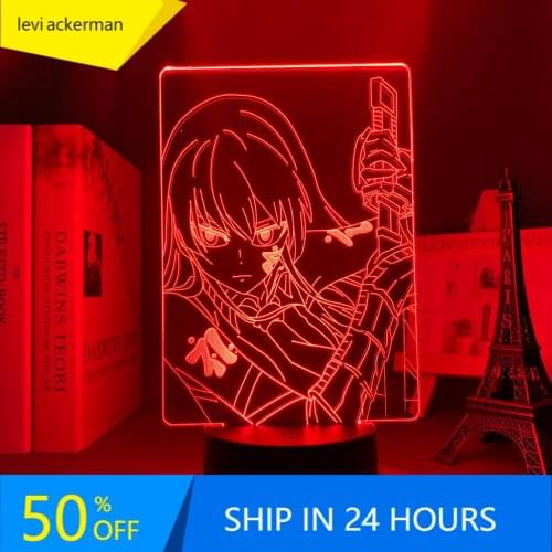 Anime Akame Ga Kill Led Light for Bedroom Decor Night Light Kids Children Birthday Gift Manga Akame Ga Kill 3d Lamp Bedside