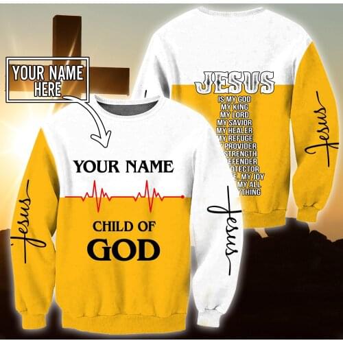 Christian Jesus Mens Hoodie Custom Name 3D All Over Printed Unisex Sweatshirt For women Autumn Casual Pullover Zipper Streetwear