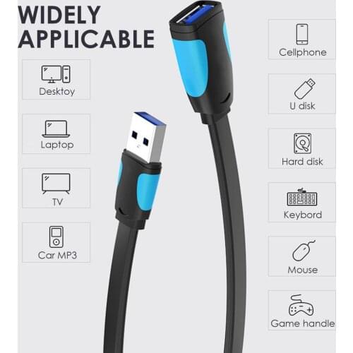USB 3.0 Extension Cable High-Speed Male To Female Connectors Wireless Network Card Mouse U Disk Data Extension Charging Cable