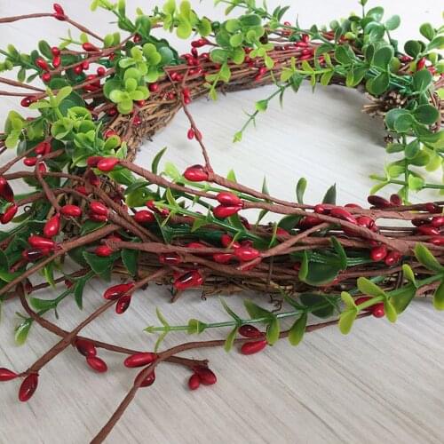Heart Wreath Handmade Natural Grapevine Wreath Rustic Twig Red Berry Wreath For Valentine’s Day Wedding Party Christmas