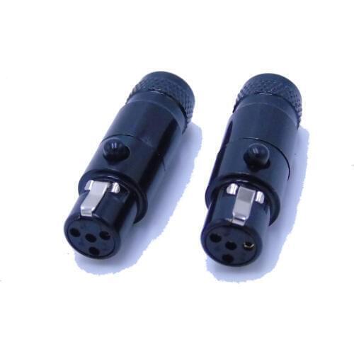 High quality black 20pcs/lot mini xlr 4 pin female Audio Mic connector TA4FSH-B Mini XLR Connector with Steel Shell 105B