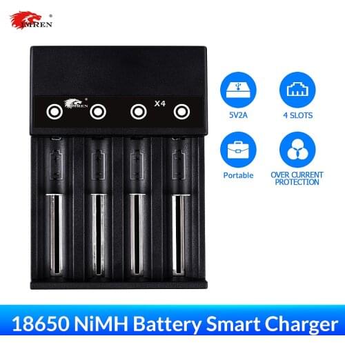 IMREN X4 Battery Charger for 13500 13650 14350 14430 14500 16500 18650 26650 21700 18350 AA AAA 3.7V/3.6V/ Lithium NiMH Battery