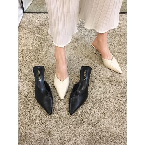 Womens shoes high-heel slippers 2021 spring new fashion pointed stiletto mules