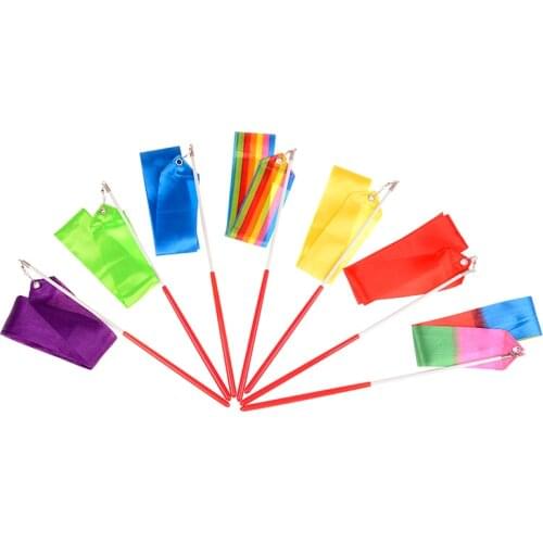 1M Dance Ribbon Gym Rhythmic Gymnastics Art Gymnastic Ballet Streamer Twirling Rod Outdoor Sport Games Toys For Kids Children